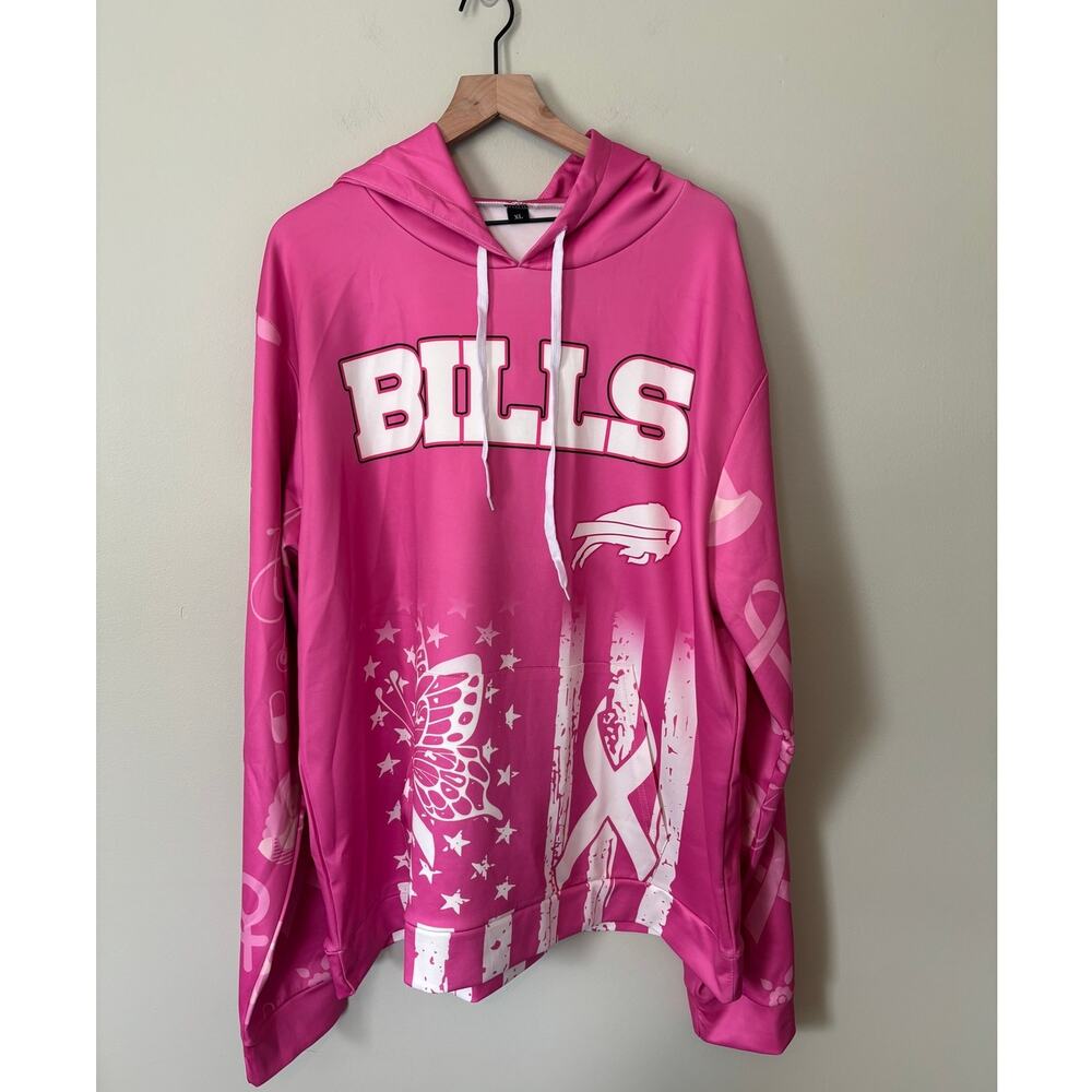 Buffalo Bills NFL Breast Cancer Awareness Hoodie Sweatshirt XL